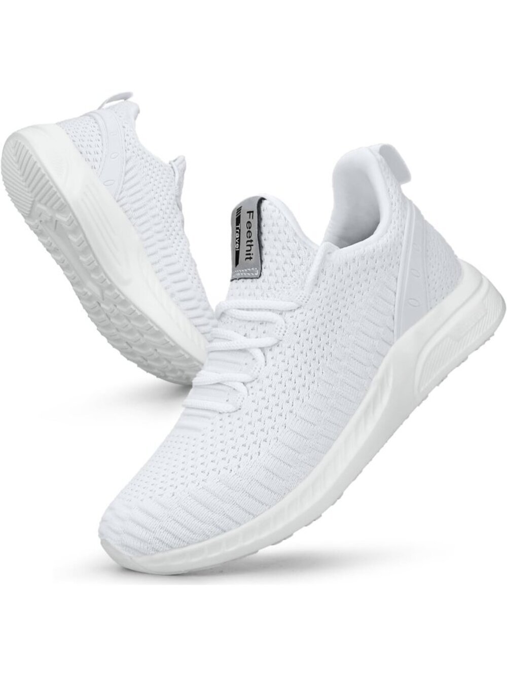 Women's White Mesh Lightweight Casual Tennis Running Sneakers for Travel Work